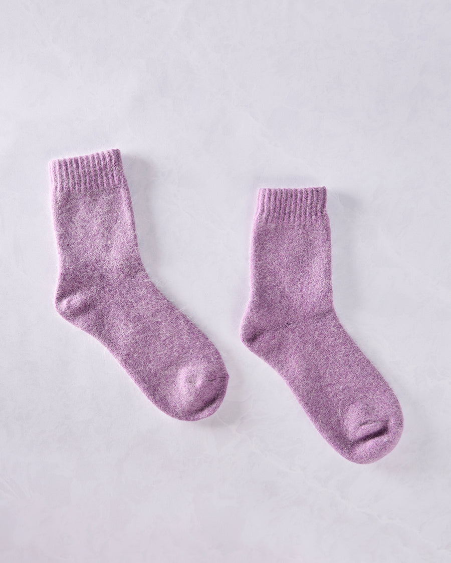Purple - Womens Cozy Wool Angora Socks - Comfortarians