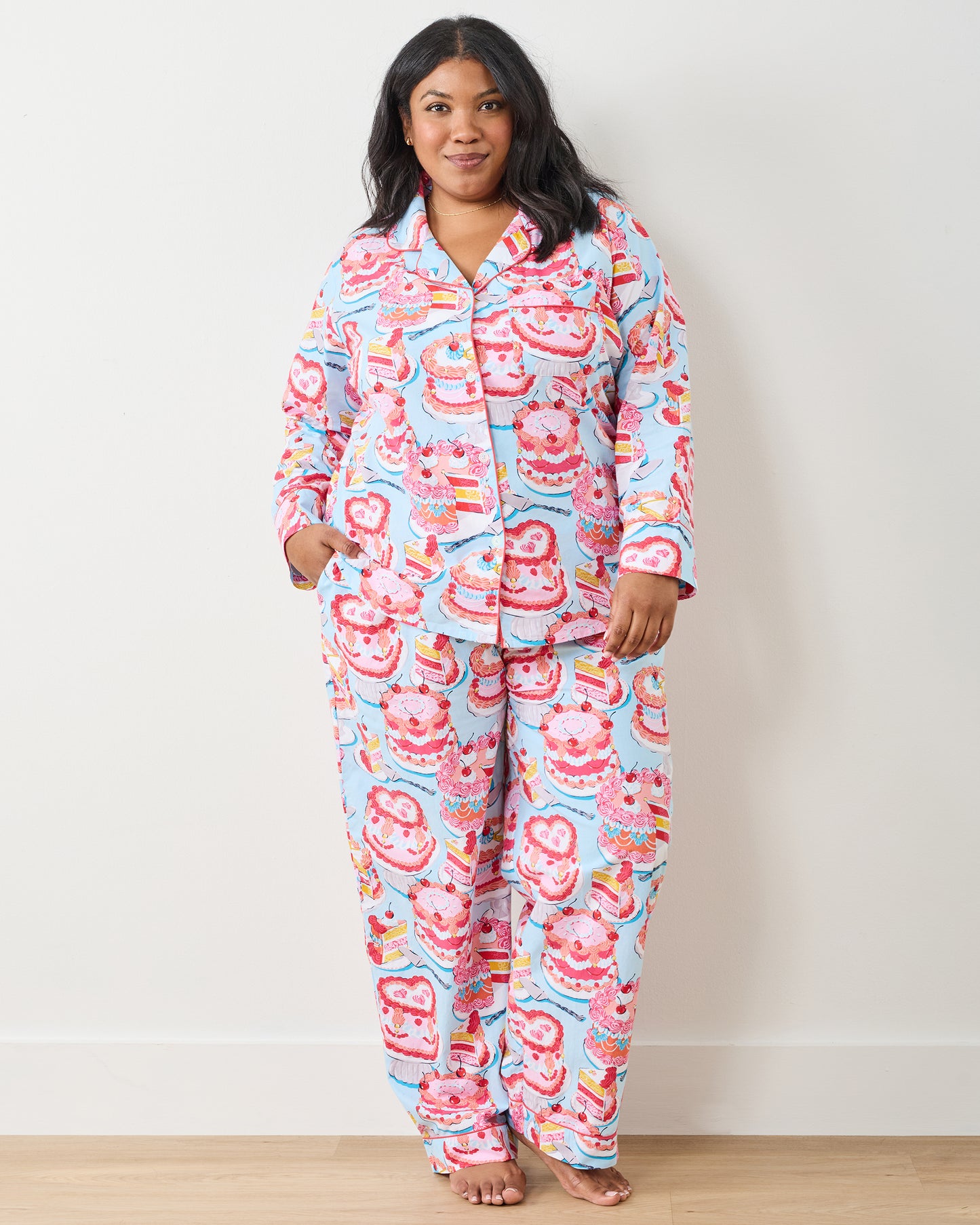 Vintage Cakes - Long PJ Set - Blue Buttercream - Printfresh