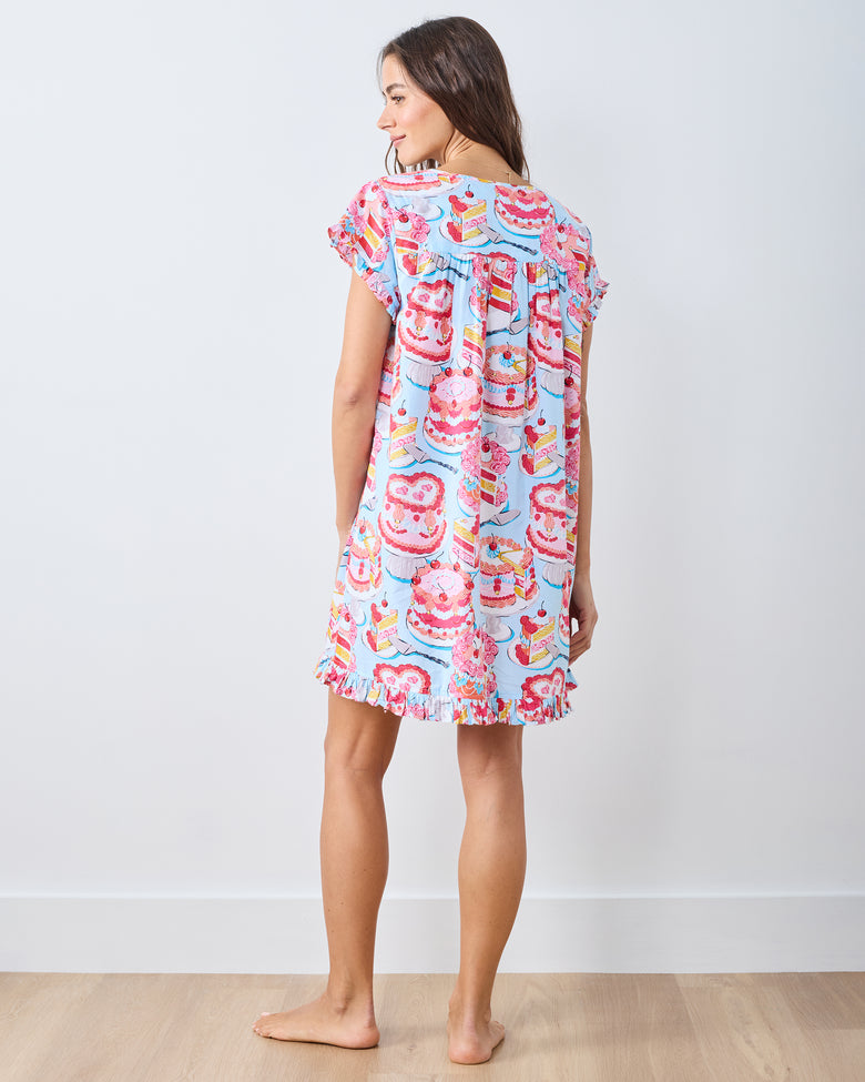 Vintage Cakes - Pintuck Nightgown - Blue Buttercream - Printfresh