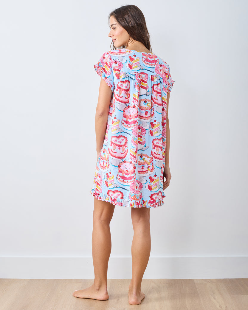Vintage Cakes - Pintuck Nightgown - Blue Buttercream - Printfresh