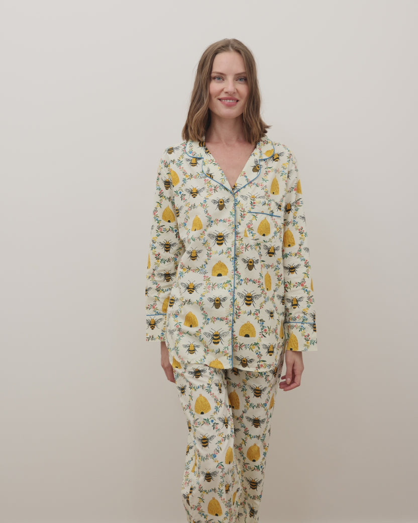 Sweet Bee - Tall Long PJ Set - Cream