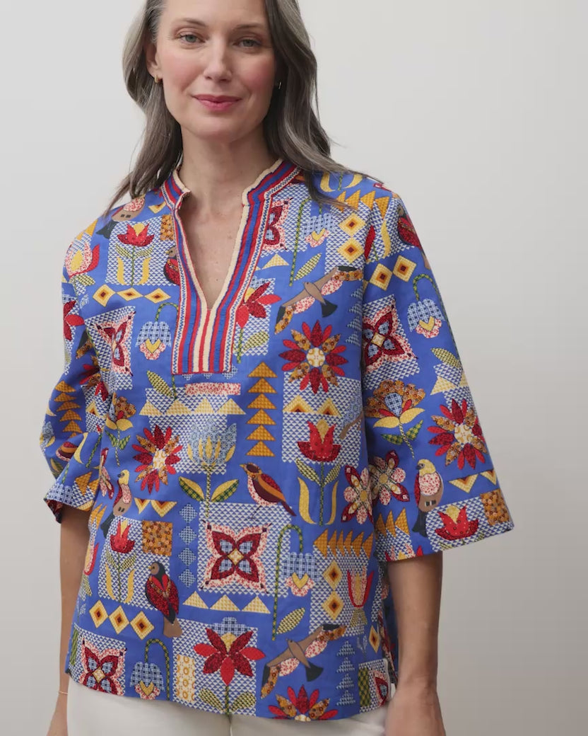 Songbird Quilt - Harlow Tunic - Blue Jean